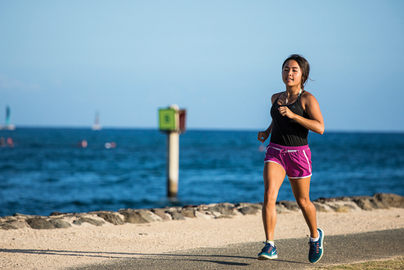 woman running Hawaii