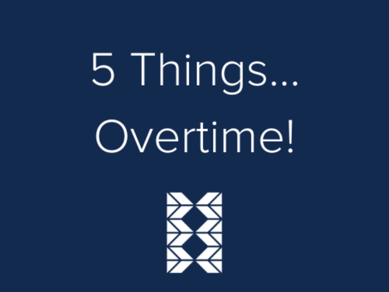 5 Things... Overtime with Vincent Tsushima