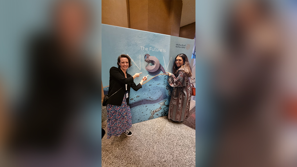 The Red Sea Global Employee Forum, a moment of celebration and inspiration for RSG employees; Nourah Abualsaud (far right) with colleague Nese Gulcemal