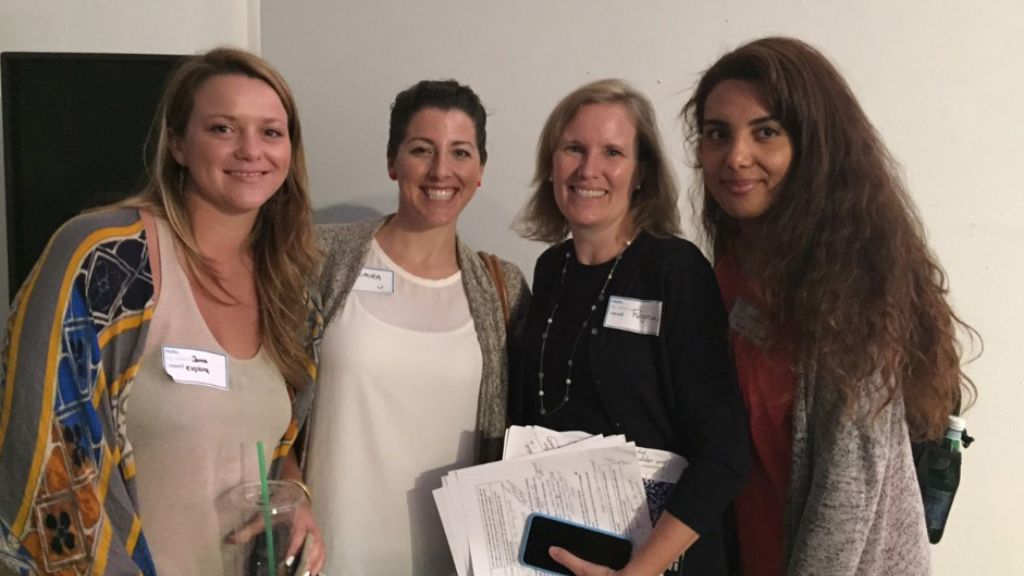 Nourah Abualsaud (far right) with HPU Associate Professor of Environmental Science, Regina Ostergaard-Klem, Ph.D., (third from left) and classmates  Jenna and Laura