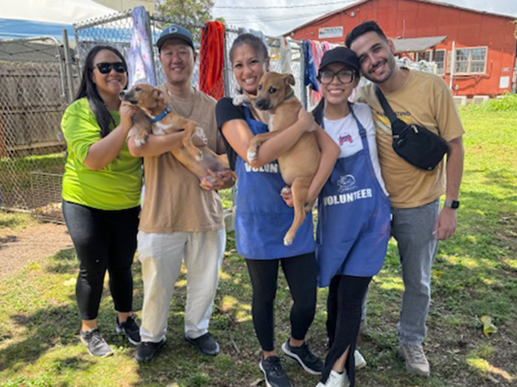 Jacelyn Ho (pictured middle) with her Accuity colleagues, taking part in community service