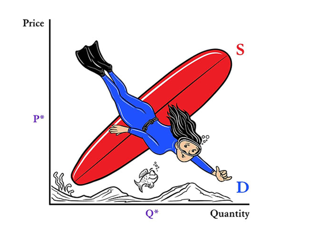 The famous 'Diver and Surfboard' diagram