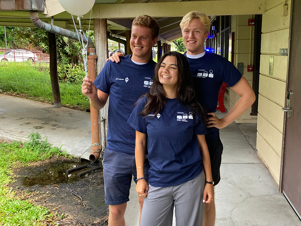 HPU teammates pose at the Hawai'i site of the International Collegiate Programming Contest