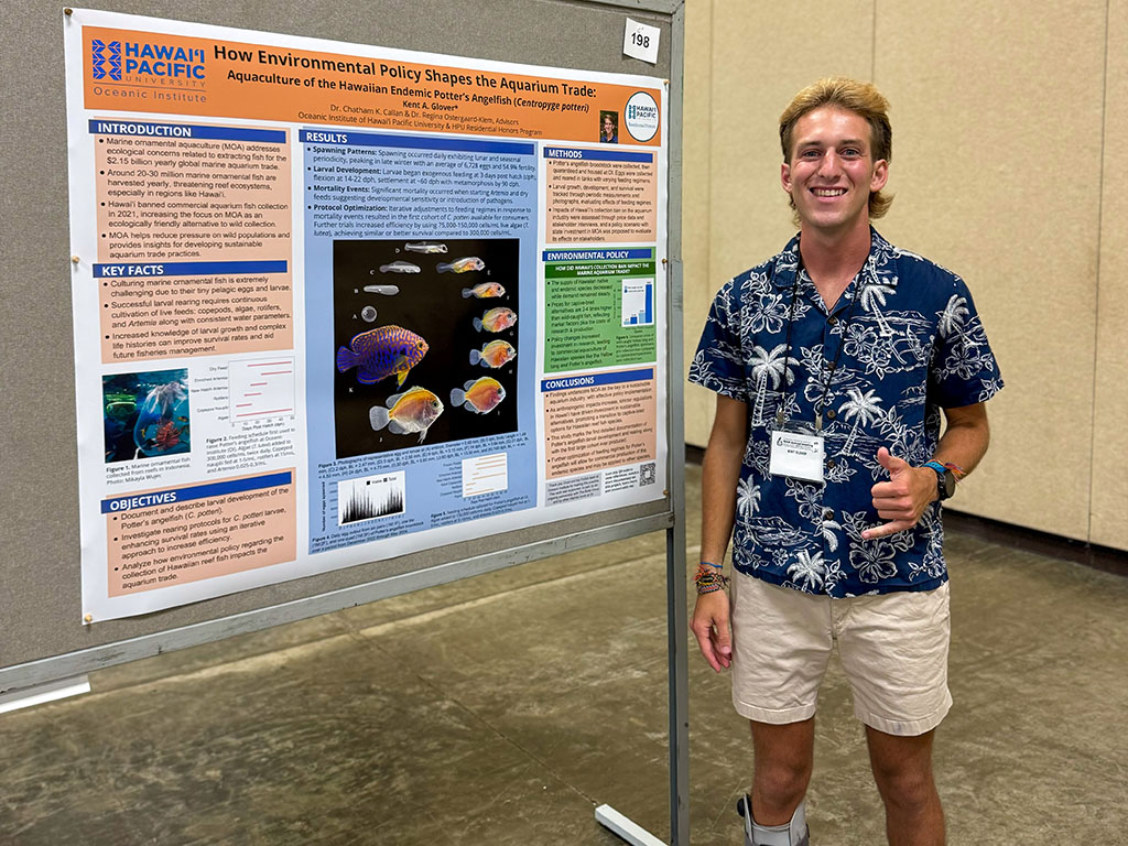 Kent Glover was named a finalist in the Best Student Poster Competition and ultimately won, highlighting a significant achievement for his research