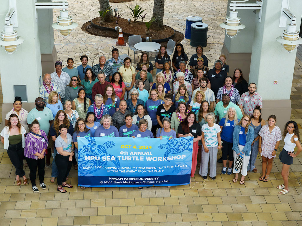 Individuals committed to sea turtle conservation, research, and education came together, in person and virtually, at HPU for the University's 4th annual sea turtle workshop