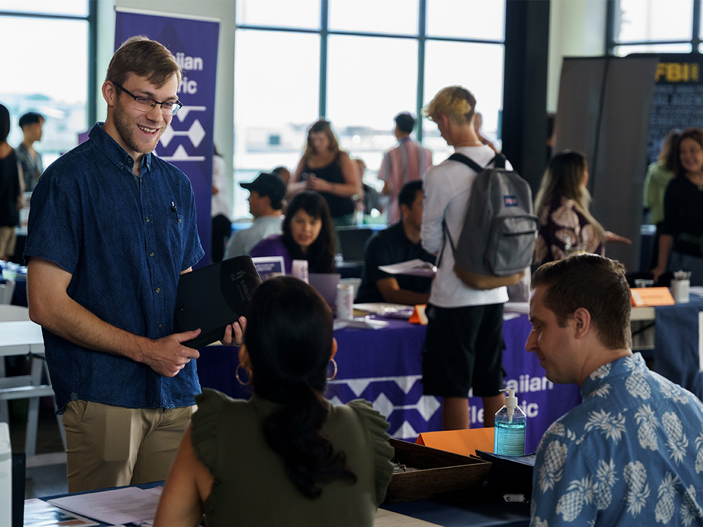 HPU students and alumni attended the HPU Career Connects fair on February 26 at Aloha Tower Marketplace