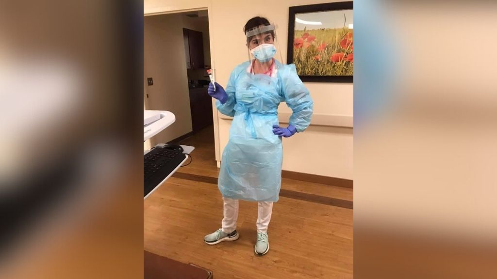 Mandi Wagner is pictured in the ICU-Step Down unit, where she worked in South Florida, during the COVID pandemic